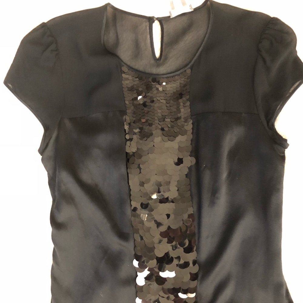 Ann Taylor Size 4 Black Satin Top